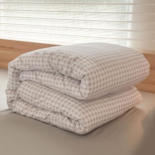 NSNLGSGC Light Gray Gingham King Comforter Set, 3 Pieces - Image 7