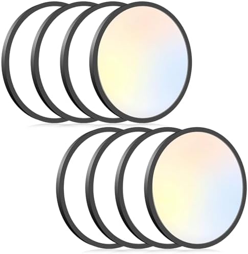 8Pack LED Flush Mount Ceiling Light Fixture, 12Inch 24W, by Hepside