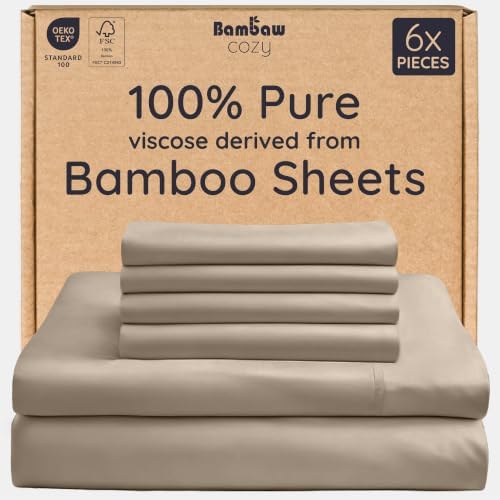 Bambaw Queen Sheet Set 6pcs – 100% Viscose Derived from Bamboo Bed Sheets Queen by Bambaw