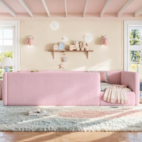 Twin Size Corduroy Upholstered Floor Bed - Image 3