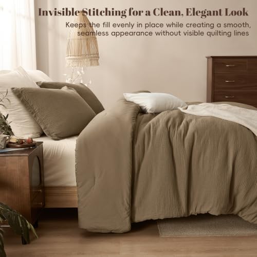 PHF Muslin Comforter Set Twin Size, Cotton Shell - Image 5