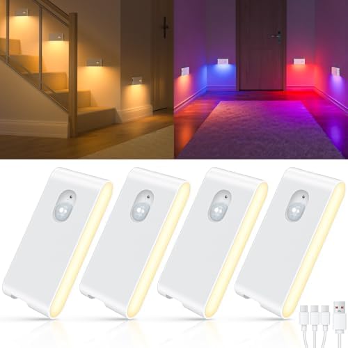 WILLED Stair Lights Indoor RGB & Warm White, Rechargeable Motion Sensor Night by WILLED