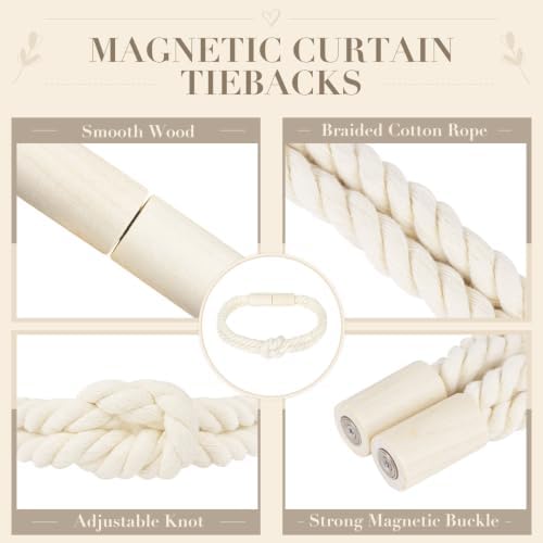 Magnetic Curtain Tiebacks, Boho Curtain Holdbacks - Image 5
