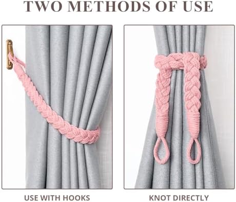 NICEEC 2 Pack Natural Cotton Rope Curtain Tiebacks Elegant Boho Style - Image 5
