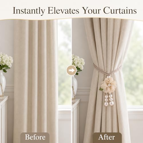 Adjustable Curtain Tiebacks， 4pcs Hand-Woven Rope - Image 4