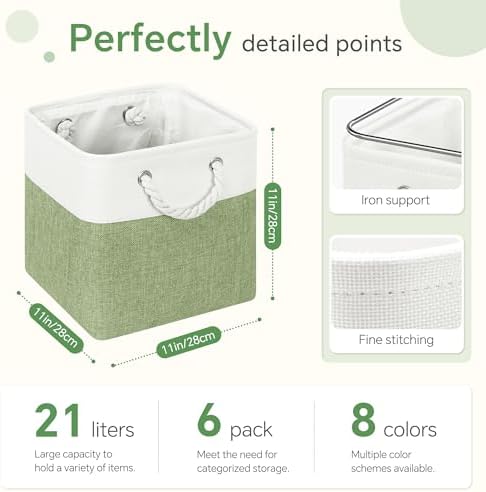 11 inch Cube Storage Bin with Handles 6 Pack - Image 4
