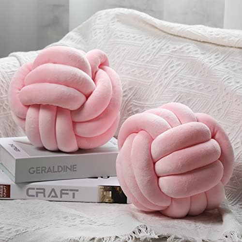 Namalu 7.87 Inches 2 Pcs Knot Pillow Decorative Throw Pillow, Light Pink by Namalu