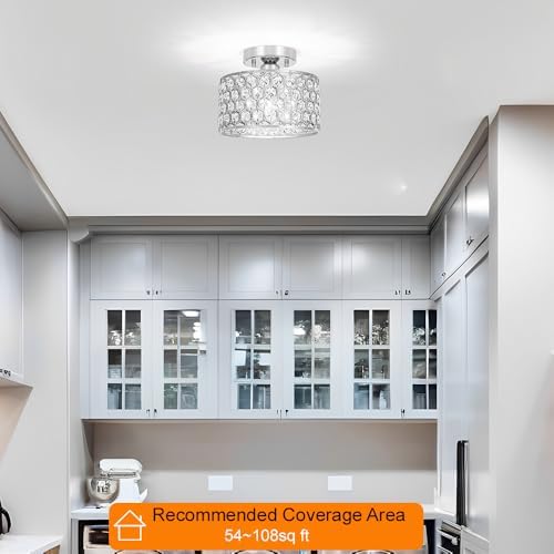 Lxybcce Chrome Crystal Ceiling Light Fixture - Image 3
