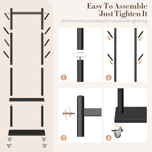 Yoobure Solid Wood Coat Rack Freestanding - Image 6