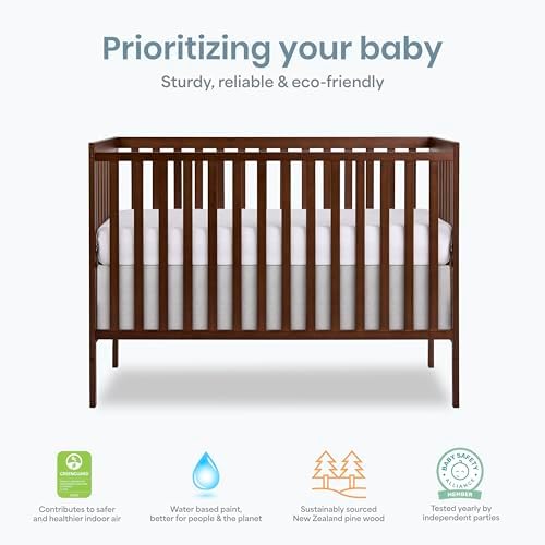 Dream On Me Synergy 5-in-1 Baby Crib, Converts to Toddler Bed, Walnut Brown - Image 5
