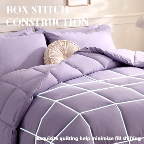 DOWNCOOL Comforters Queen Size, Duvet Insert, Light Purple All Season Duvet - Image 4