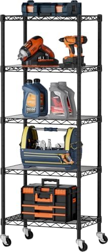 Small Wire 5 Adjustable Shelves Pantry Metal Shelf Floor Organizer by SINGAYE