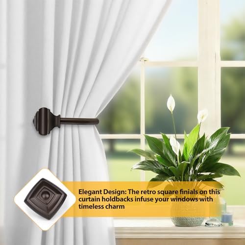 Bronze Curtain Holdbacks, Decorative Drapery Tiebacks, 2 Pack/1 Pair - Image 3