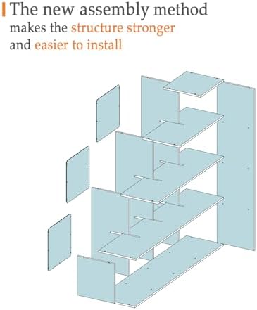 OSCHF Ladder Cube Storage Bookcase, 10-Cube Corner Shelf - Image 7