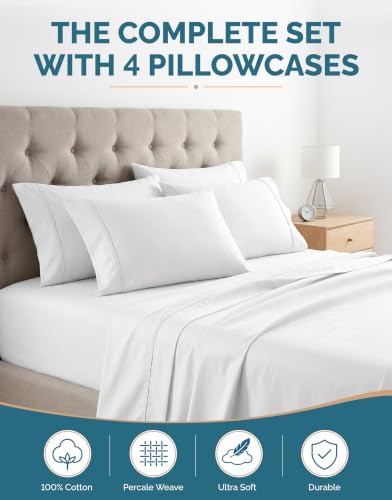 Casa Platino Cal King Sheets Set –100% Cotton Cal King Sheets - Image 2