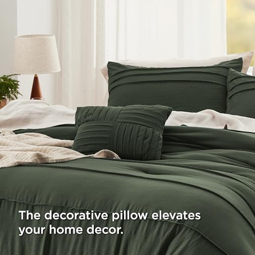 Bedsure Oversized King Comforter Set 4-Pc, Olive Green Boho, All-Season - Image 5
