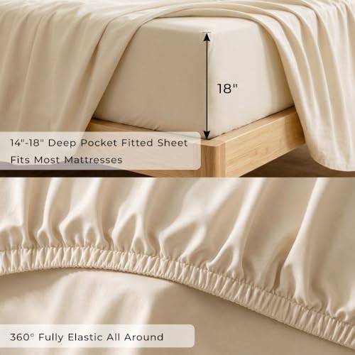 4 Piece Twin Sheets Set, Rayon Derived from Bamboo - Image 5