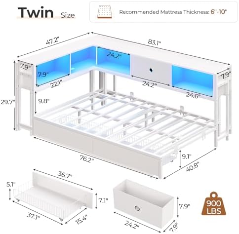 Hasuit Corner Twin Bed Frame - Image 2