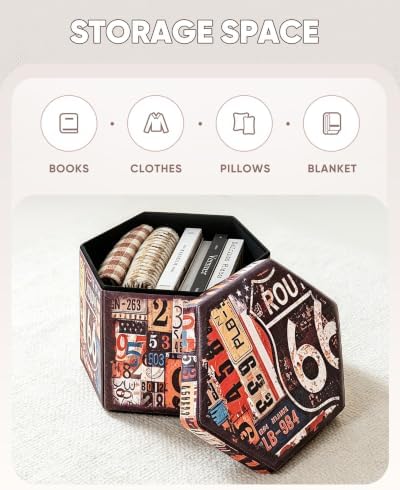 B FSOBEIIALEO Foldable Storage Ottoman - Image 4