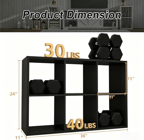 6 Cube Shelf with Anti-Tipping Kits + Reversible Open Back Bookcase - Image 3