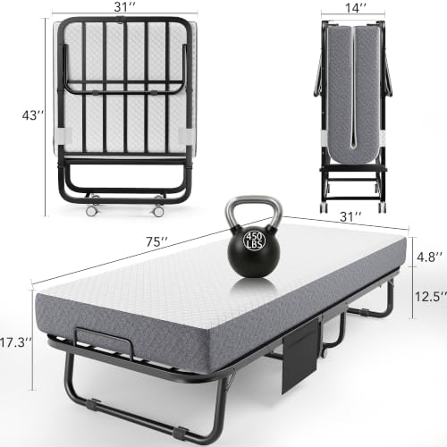 Decofy Folding Bed, Portable Foldable Bed - Image 3
