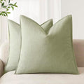 Foindtower Linen Solid Decorative Throw Pillow Cover 26x26 Inch Light Green by Foindtower