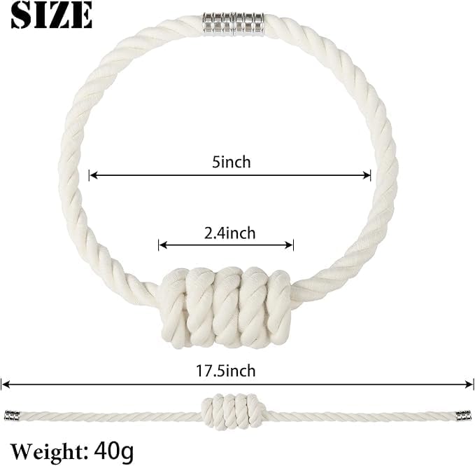 Magnetic Curtain Tiebacks-Handmade Woven Tie-Backs - Image 2