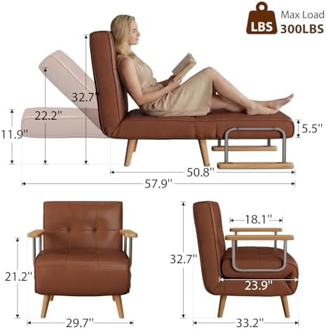SUIYIMU Folding Chair Bed, 3-in-1 Convertible Sleeper Chair Bed - Image 2