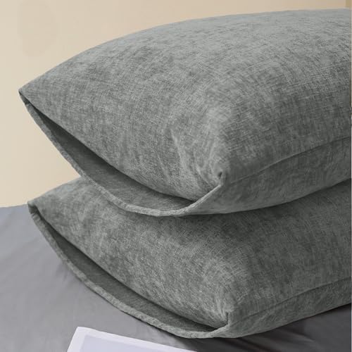 CaliTime Decorative Throw Pillow Covers 26 X 20 Inches Medium Grey - Image 4