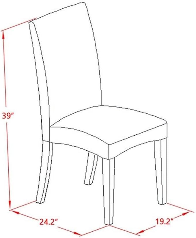East West Furniture X677DR124-9 9 Piece Dining Room Table Set Includes a Rectangle Kitchen Table with X-Legs and 8 Black Color Linen Fabric Parson Dining Chairs, 40x72 Inch, Multi-Color