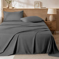 ROSE&RISY Dark Grey Queen Sheet Set, 4 Pieces Soft Bedding Queen Sheet Set by ROSERISY