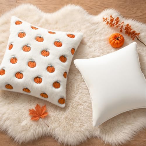 MIULEE Fall Pillow Covers 20x20 Bright Orange Pumpkin Fall Decor - Image 4