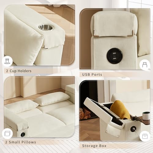 ​66" Multi-Functional Pull-Out Sofa Bed - Image 5