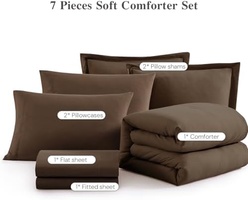 Queen Comforter Set-7 Pieces Soft Prewashed Bed in a Bag Queen Bedding Sets - Image 6