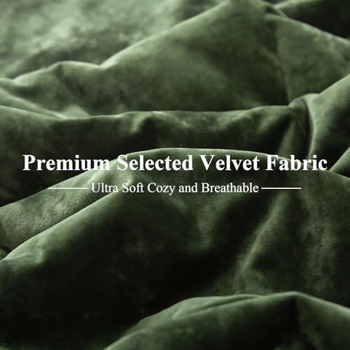 Crushed Velvet Comforter Queen Size Green 5 Pcs Luxury Bedding Set - Image 5