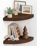 Corner Floating Shelves Wall Mounted, Thick Wood Corner Shelf by Harwaya