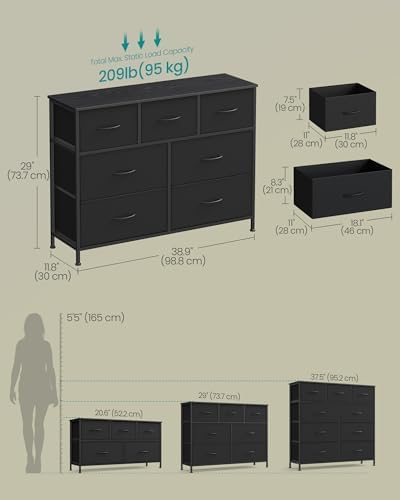SONGMICS Dresser for Bedroom, Wide Dresser - Image 2