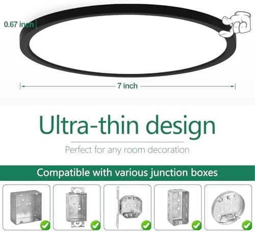 Brightever 7 Inch LED Flush Mount Ceiling Light Fixture - Image 6