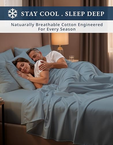 Lane Linen Split King Sheets 100% Egyptian Cotton Sateen - Image 7