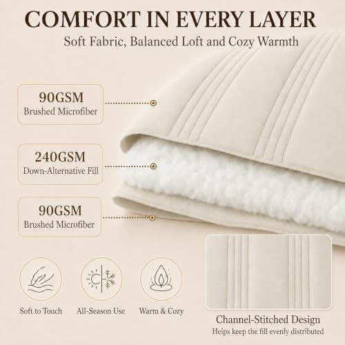 CozyLux King Size Comforter Set Beige - Image 3