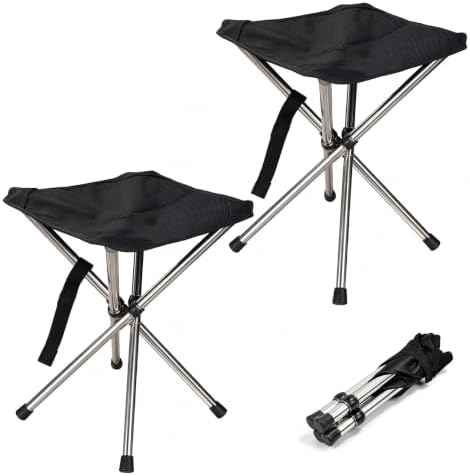 1.2lb Ultralight Telescoping Folding Camping Stool, Portable Collapsible Stool by JVZI