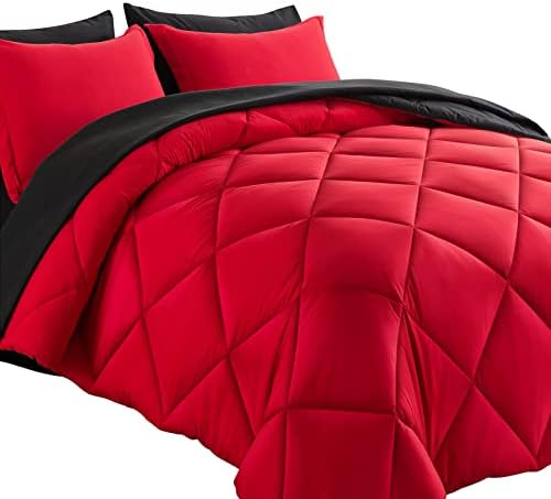 7pcs Reversible Comforter Set Full Down Alternative Bedding Sets by COSYBAY
