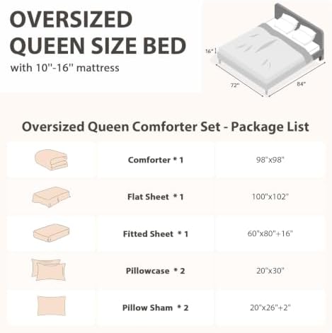 Oversized Queen Comforter Set 7 Pieces, Seersucker Bed in a Bag - Image 4