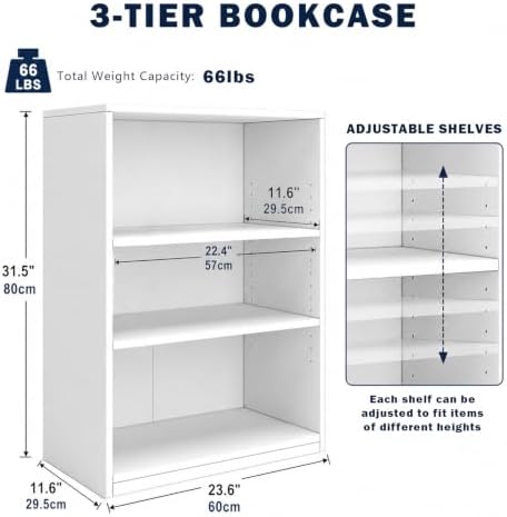 3-Tier Bookcase, 71 Inches - Image 3