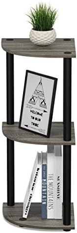 Furinno TURN-N-TUBE Corner Shelf, 3-Tier Corner Bookshelf, Display Storage - Image 3