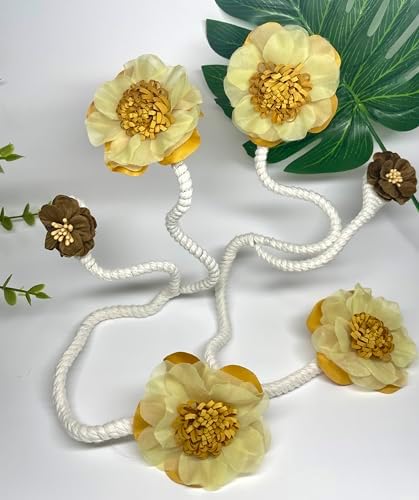 2 Packs Flower Curtain Buckle, Handmade Artificial Flower Curtain Holdbacks - Image 3