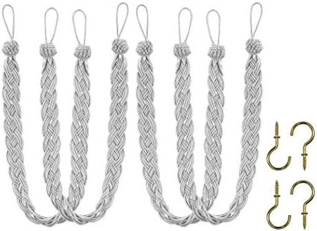 Home Queen Handwoven Rope Curtain Tiebacks, 23 Inch by HomeQueen