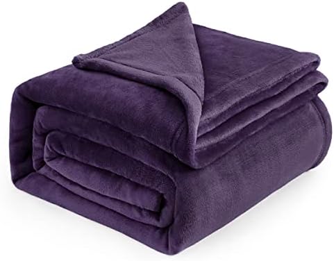 Bedsure GentleSoft Fleece Blankets Queen Size Purple by BEDSURE