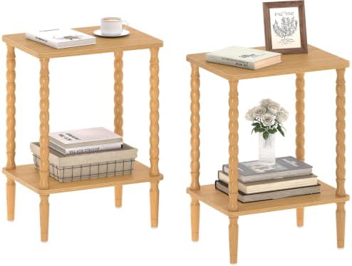 TUTOTAK Small End Table with Solid Wood Legs, Side Table Set of 2 by ChoosetutotakFurnitureBuildYourCozyHome