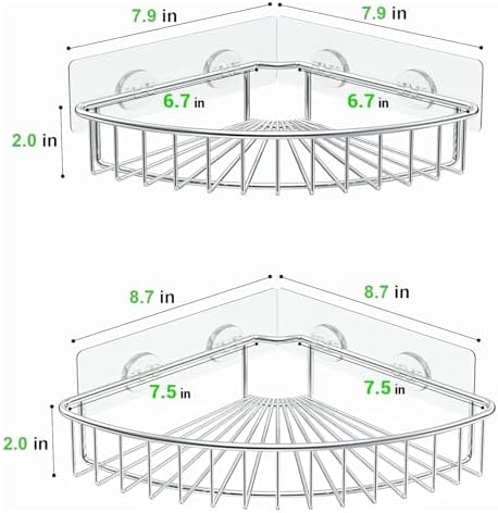 SMARTAKE 2-Pack Corner Shower Caddy, SUS304 Stainless Steel - Image 2